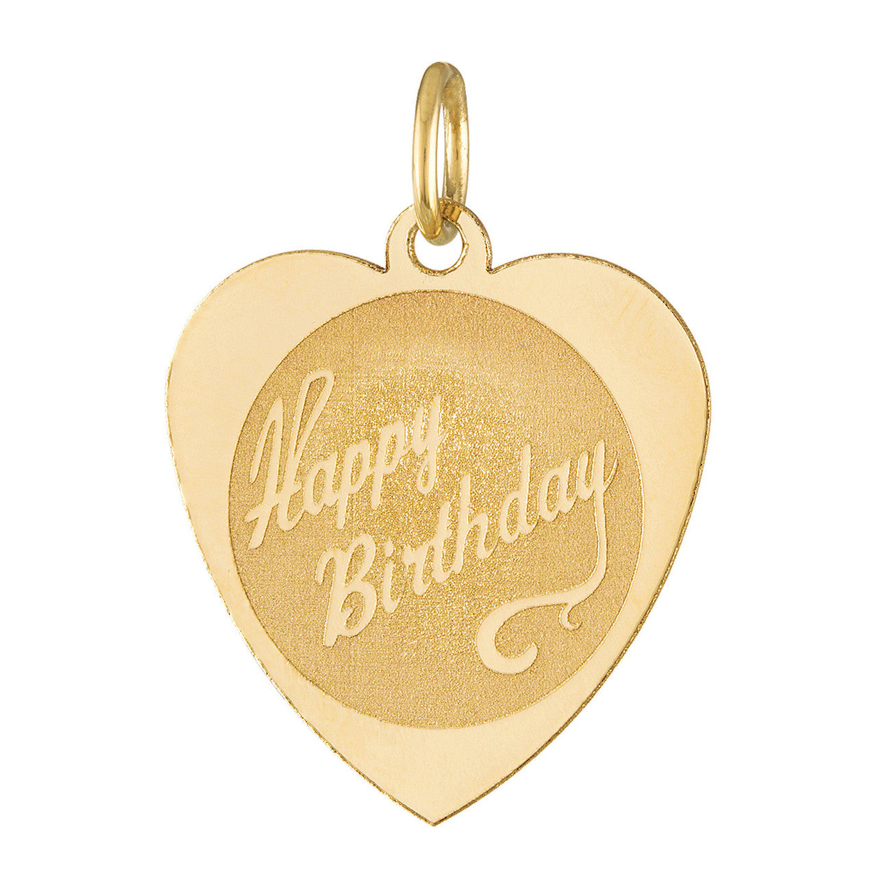 Happy Birthday Engravable 14K Gold Charm
